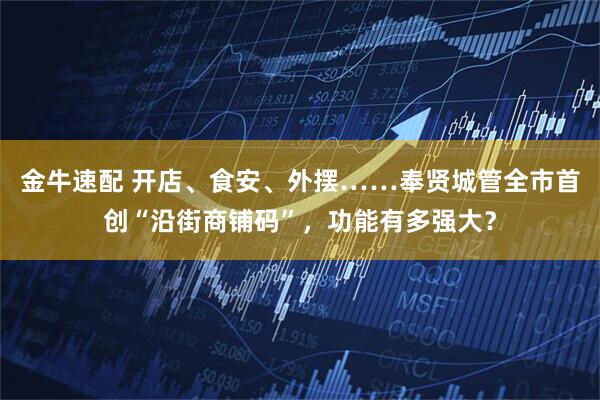 金牛速配 开店、食安、外摆……奉贤城管全市首创“沿街商铺码”，功能有多强大？